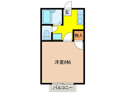 有明ハイツ(1K/2階)の間取り写真