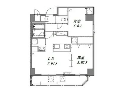 トライフォース(2LDK/4階)の間取り写真
