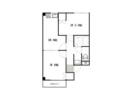 メゾンサンクプレ(2DK/1階)の間取り写真