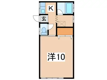 大京ハウス(1K/2階)の間取り写真