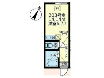 ユナイト新子安プラチナバウム(ワンルーム/2階)の間取り写真