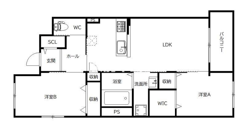MITTE(2LDK/1階)の間取り写真