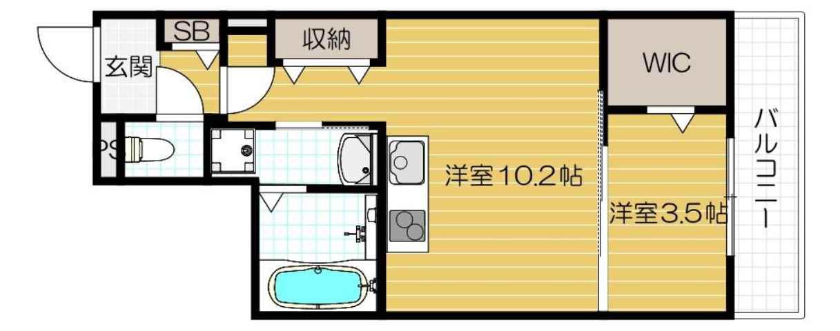 CASA BRANCHE(1LDK/1階)の間取り写真