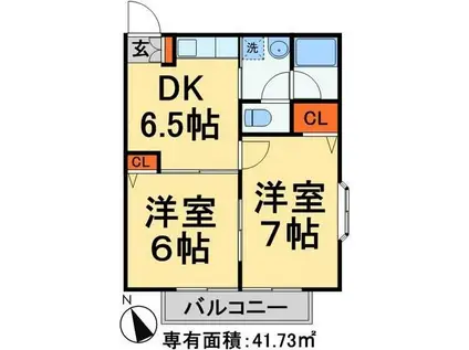 メゾンドブラッサムヒル(2DK/3階)の間取り写真