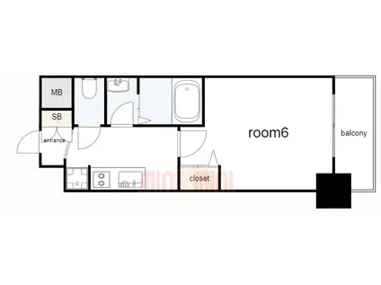 プレサンス神戸水木通ルミエス(1K/15階)の間取り写真