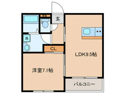 PRIVATE RESIDENCE京都駅西(1LDK/1階)の間取り写真