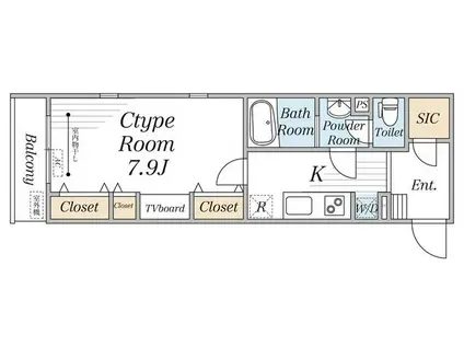 リブリ・JOIE(1K/1階)の間取り写真