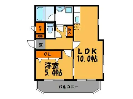 ルブラン薬院(1LDK/4階)の間取り写真