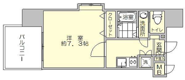 サヴォイ博多エレメンツ(1K/6階)の間取り写真