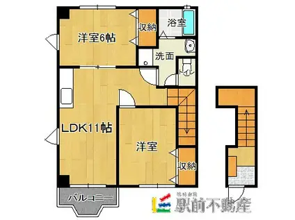 メゾン・ド・ステッラ(2LDK/2階)の間取り写真