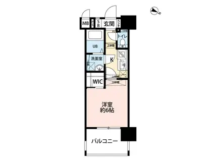 サヴォイプルミエパリエ(1K/14階)の間取り写真