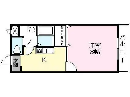 ステップアップ(1DK/3階)の間取り写真