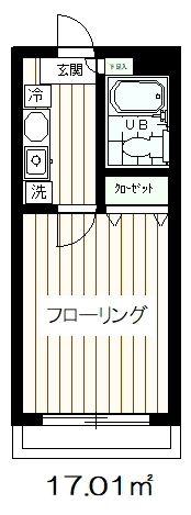 第一ベルハイム(1K/3階)の間取り写真