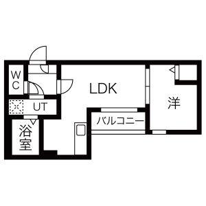 メイクスR高畑(1LDK/3階)の間取り写真