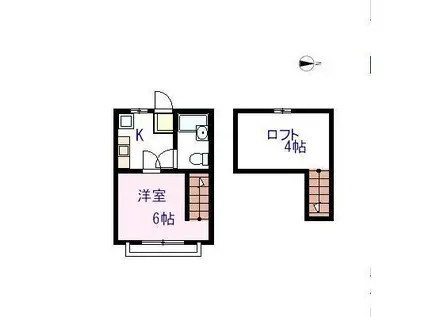 ビバルディワン(1K/1階)の間取り写真