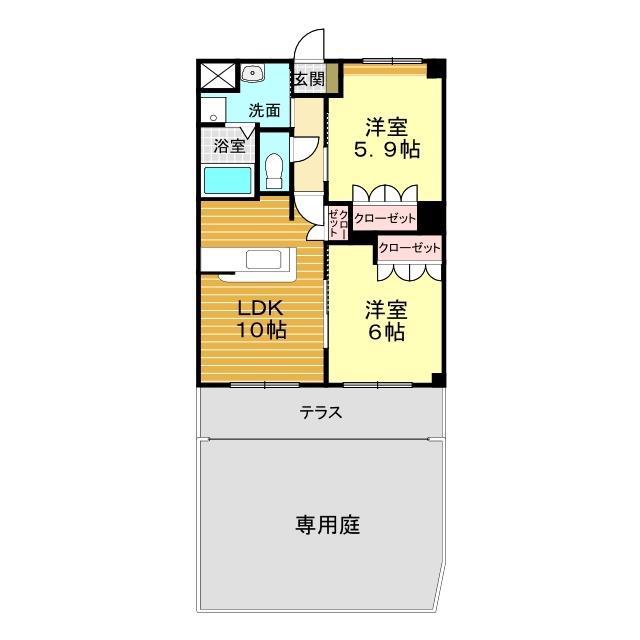 グローリーガーデン(2LDK/1階)の間取り写真