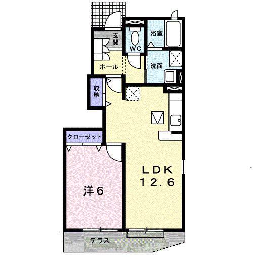 エトワール I(1LDK/1階)の間取り写真
