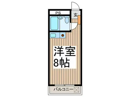 ハイツウィロウ(ワンルーム/2階)の間取り写真