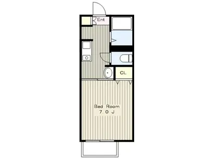 小田急線 玉川学園前駅 徒歩18分 2階建 築32年(1K/2階)の間取り写真
