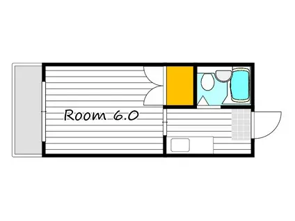 コーポ半田3(1K/2階)の間取り写真