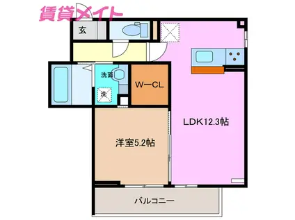 GRANDHEIGHTS VIOLET(1LDK/2階)の間取り写真