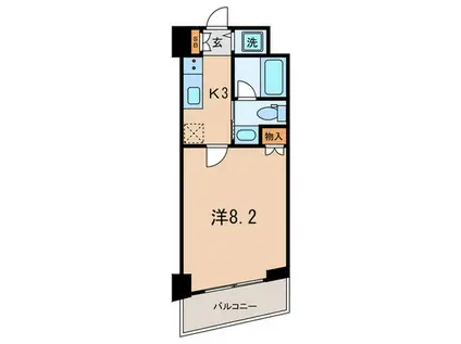 ヘリテイジ品川(ワンルーム/3階)の間取り写真