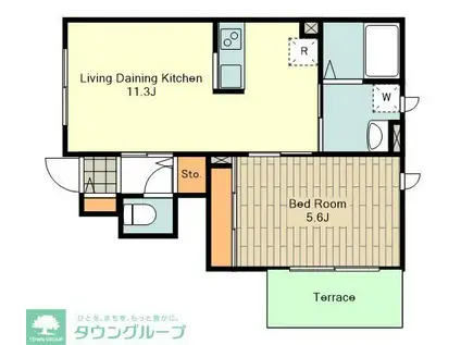 レガロ石神井公園 B棟(1LDK/1階)の間取り写真