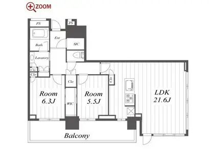グランドメゾン御園座タワー(2LDK/9階)の間取り写真