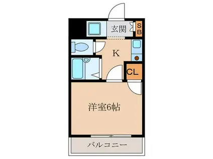 サンリバリティハイム(1K/2階)の間取り写真