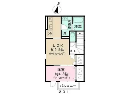 FELICE(1LDK/2階)の間取り写真