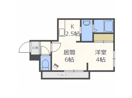 トミイビルNO.20(1LDK/3階)の間取り写真