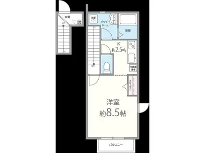 ハイム オプポート(1K/2階)の間取り写真