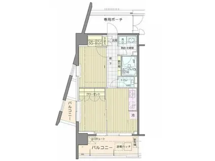 アンビエンテ芝浦(2DK/9階)の間取り写真