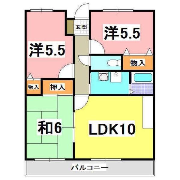 ベイヒルズ明石(3LDK/1階)の間取り写真