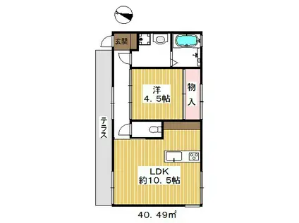 VILLA AREEJU(1LDK/1階)の間取り写真
