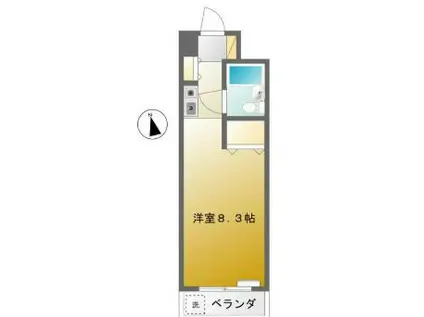 倉林マンション(ワンルーム/2階)の間取り写真