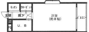 パレユニオン鶴ヶ丘(1K/5階)の間取り写真