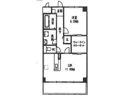 シュエット(1LDK/1階)の間取り写真