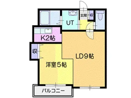 サンセットヒルズII(1LDK/2階)の間取り写真