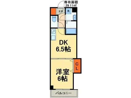 CRATIFS(1DK/1階)の間取り写真