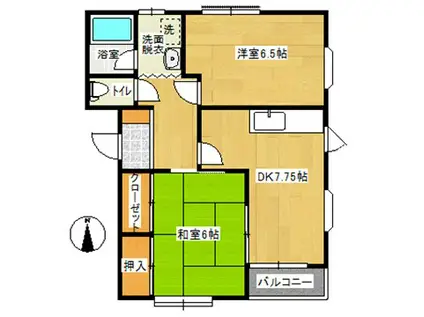 メゾン栄(2DK/1階)の間取り写真