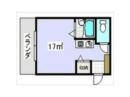 ルーミングイン千舟(ワンルーム/4階)の間取り写真