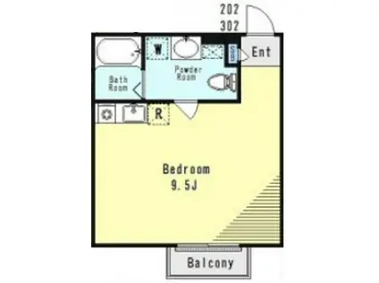 アンソレイエ西小山(ワンルーム/1階)の間取り写真