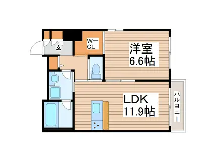 GRANRIA西公園(1LDK/3階)の間取り写真