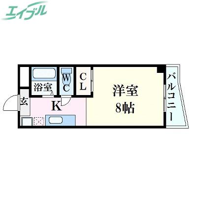 パルティール21(1K/2階)の間取り写真
