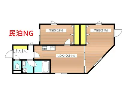 ペットと暮らせるBLANCOURT中野新橋 Y(2LDK/3階)の間取り写真