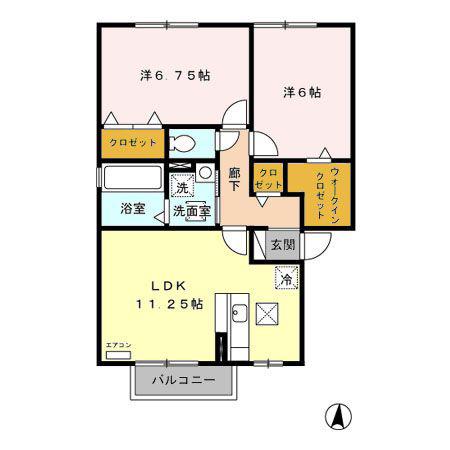 LUPINA GARDEN(2LDK/1階)の間取り写真