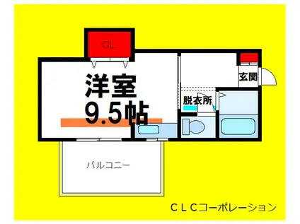 プランドールエタニティー(ワンルーム/2階)の間取り写真