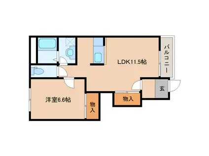 エクセレンスII(1LDK/1階)の間取り写真
