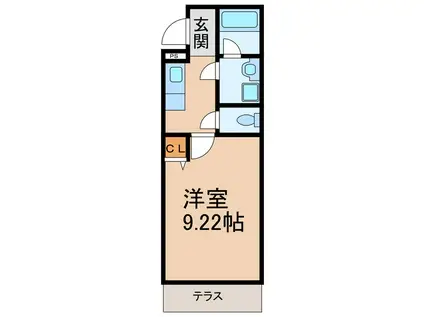 フジパレス秋月33(1K/1階)の間取り写真